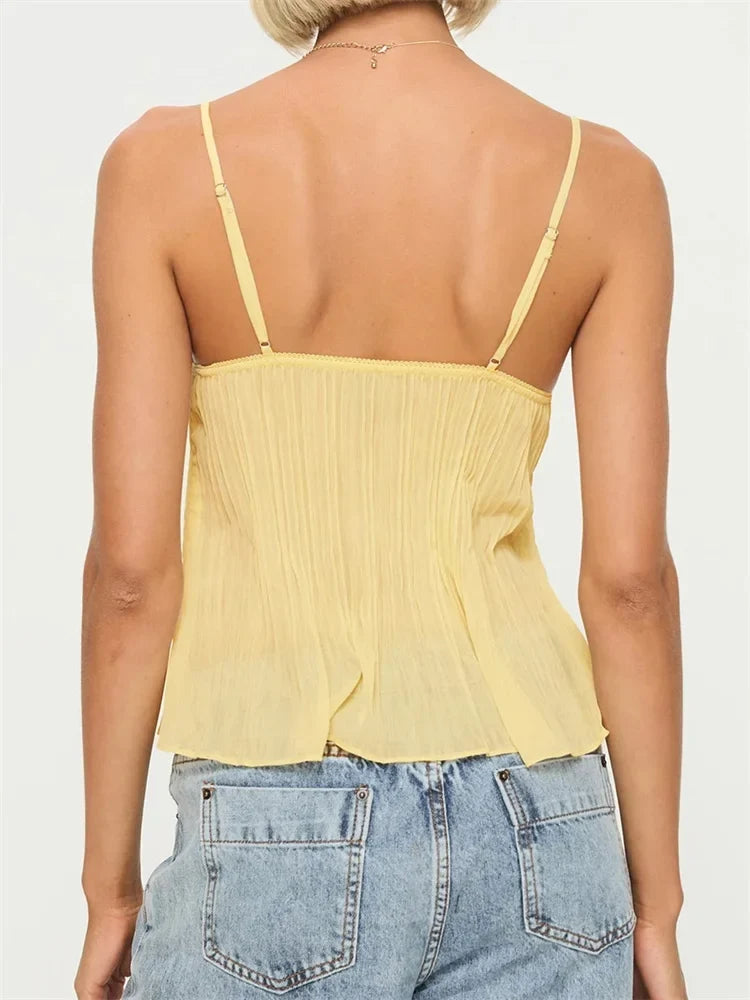 Dania | Lace Pleated Top